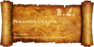 Musinszki Lilla névjegykártya